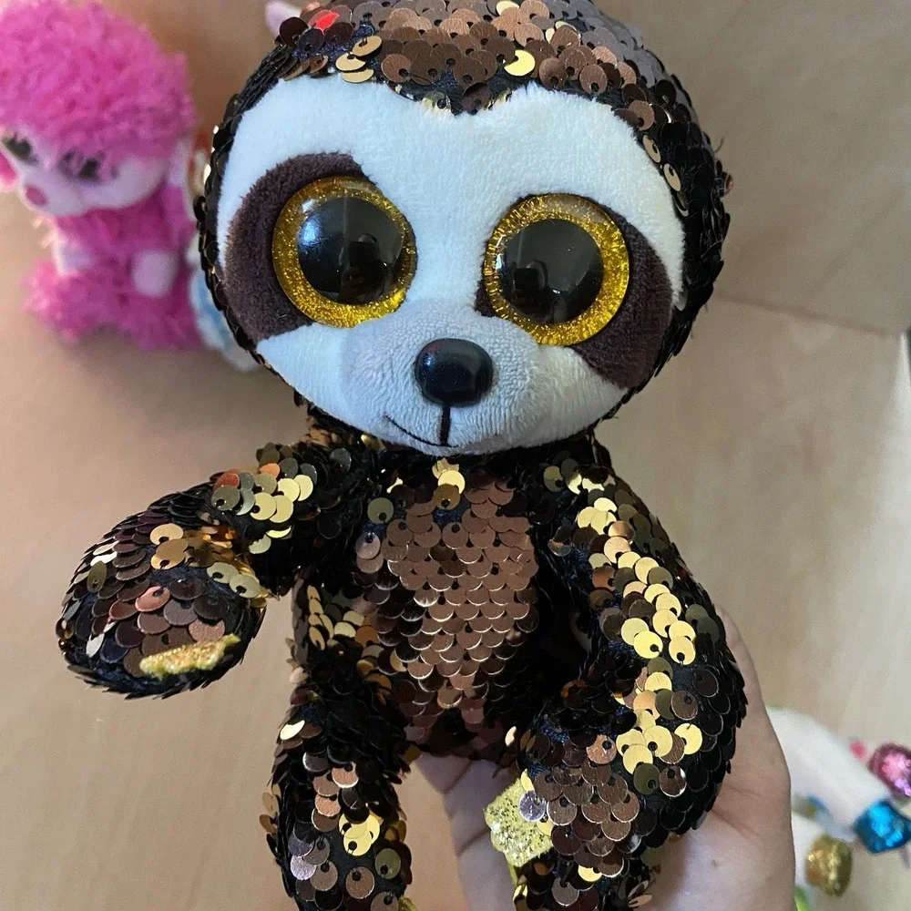 Lot of Ty Beanie Boos Collectibles Plush Sequin Set of 6 Sloth Unicorn Llama Dog